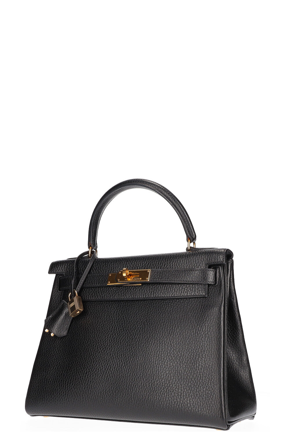 HERMÈS Kelly 28 Bag Vache Ardennes Leather Black