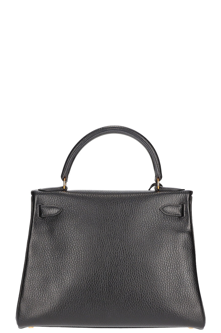 HERMÈS Sac Kelly 28 Cuir Vache Ardennes Noir