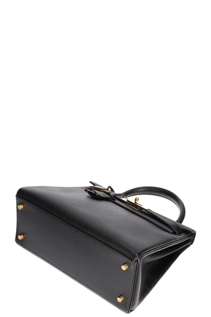 HERMÈS Kelly 28 Bag Vache Ardennes Leather Black