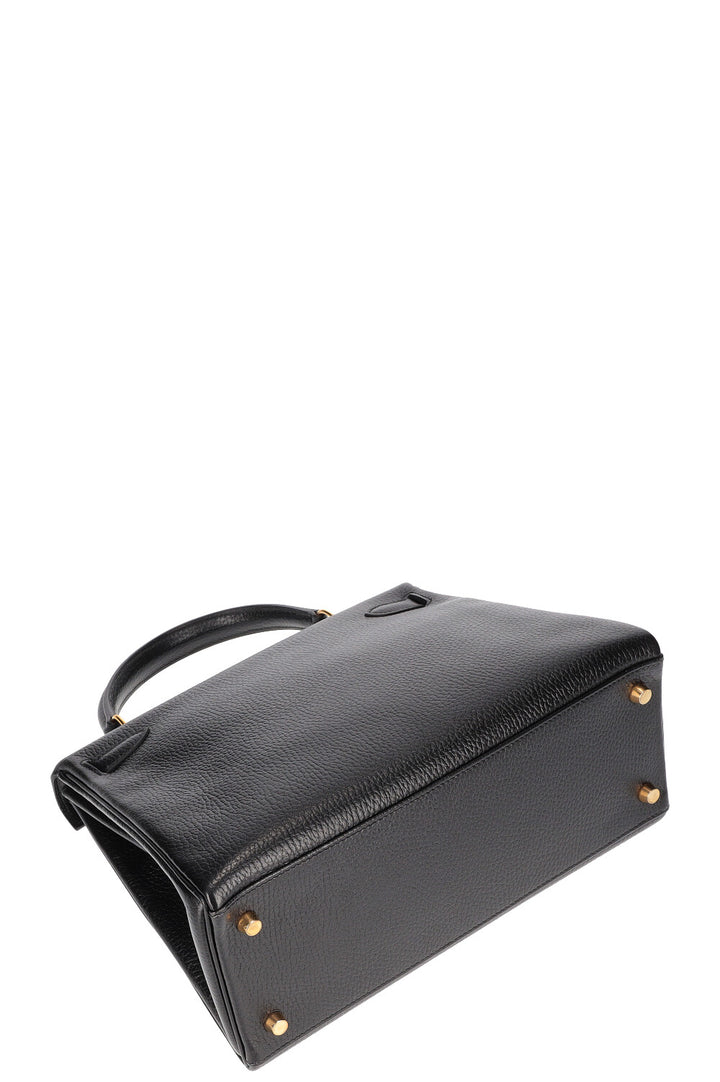 HERMÈS Kelly 28 Bag Vache Ardennes Leather Black