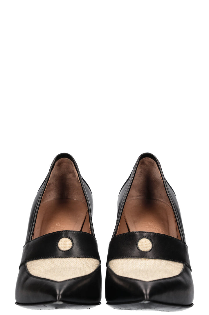 HERMÈS Heels Black Toile