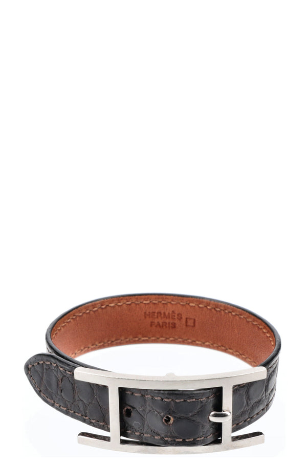 HERMÈS Hapi Bracelet Alligator Mississippiensis Black