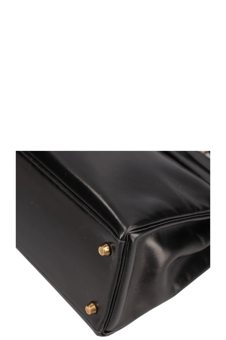 HERMÈS Kelly 32 Retourne Box Black