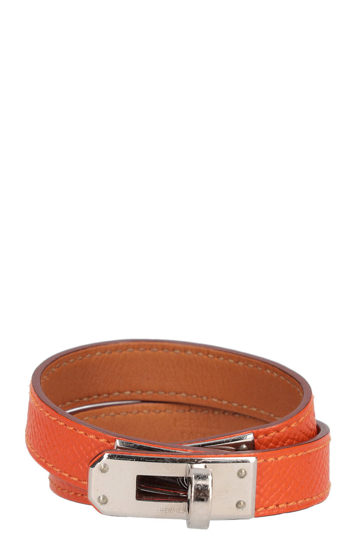 HERMÈS Kelly Double Tour Bracelet Epsom Orange