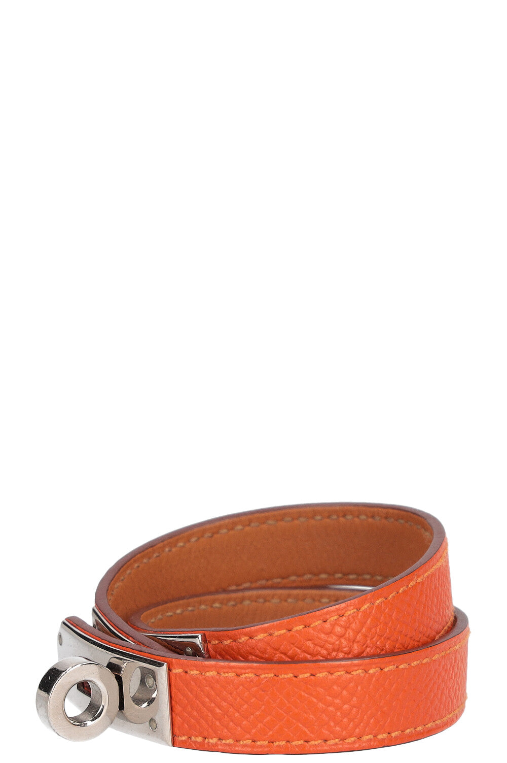 HERMÈS Bracelet Kelly Double Tour Orange Epsom