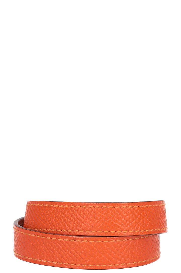 HERMÈS Bracelet Kelly Double Tour Orange Epsom