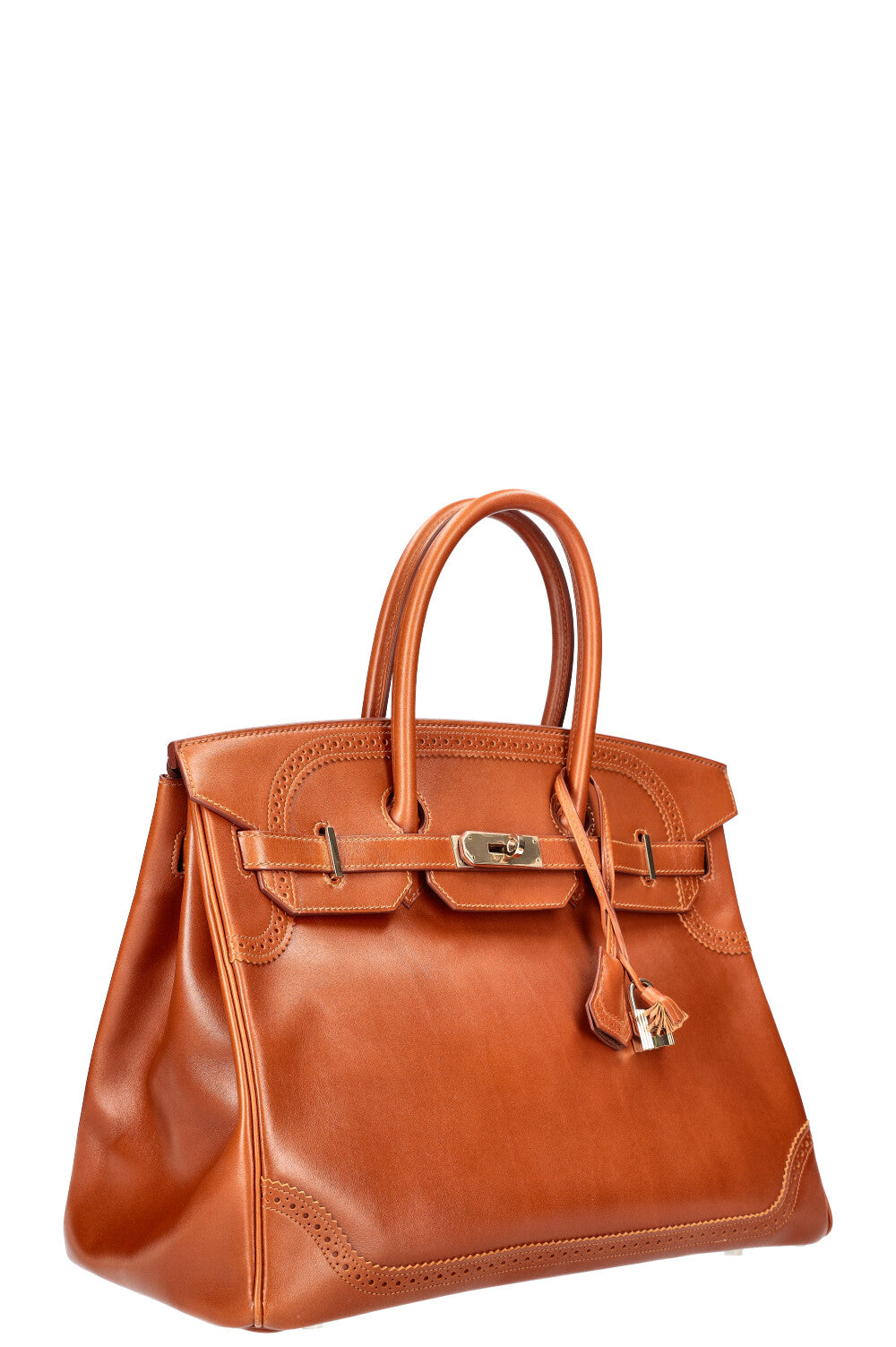 HERMÈS Birkin 35 Ghillies Veau Tadelakt Fauve