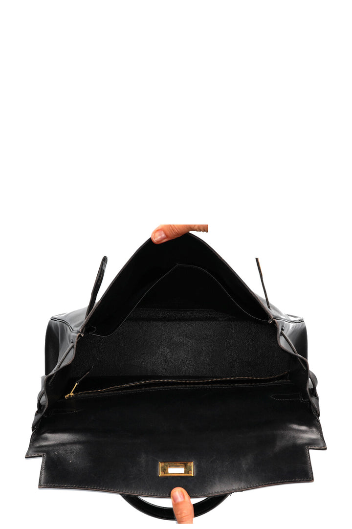 HERMÈS Kelly 35 Box Black