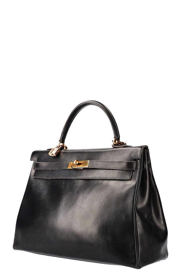 HERMÈS Kelly 35 Box Black
