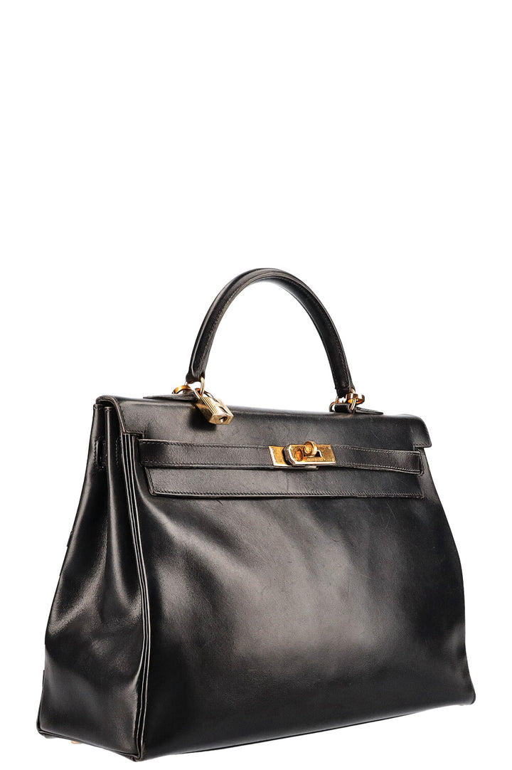 HERMÈS Kelly 35 Box Black