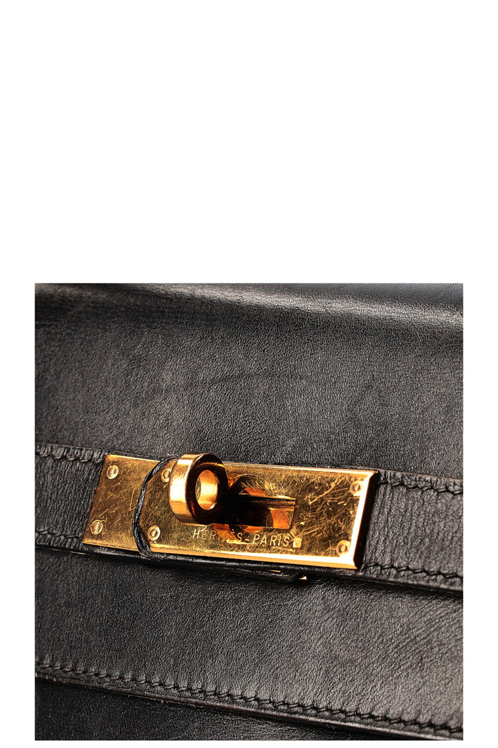 HERMÈS Kelly 35 Box Black