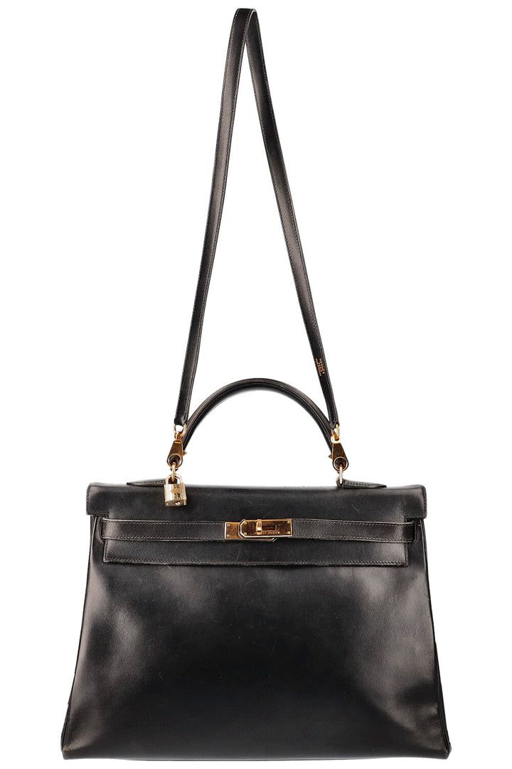 HERMÈS Kelly 35 Box Black