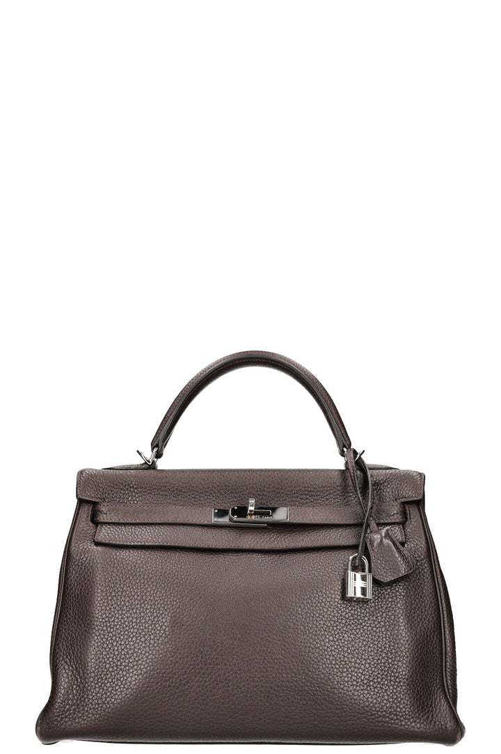 HERMÈS Kelly 32 Chocolate Clemence