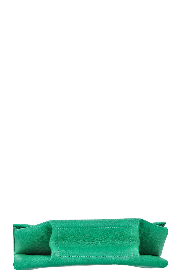 HERMÈS Opli Clutch Chèvre Mysore Vert Menthe