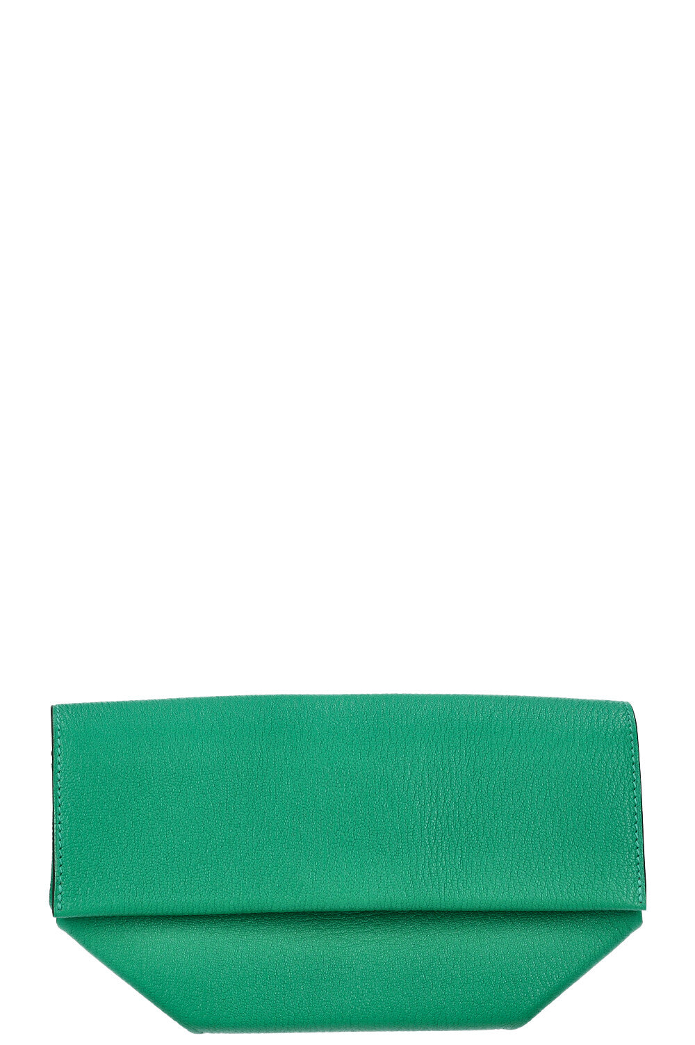 HERMÈS Opli Clutch Chèvre Mysore Vert Menthe