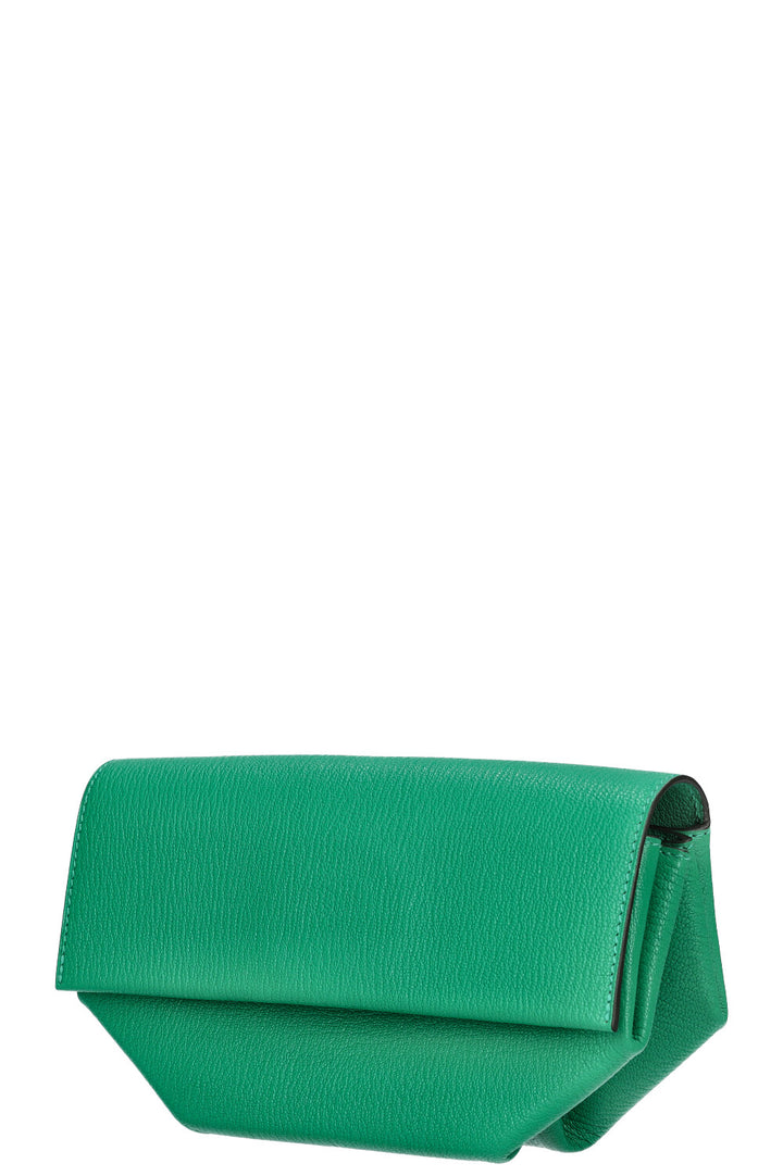 HERMÈS Opli Clutch Chèvre Mysore Vert Menthe