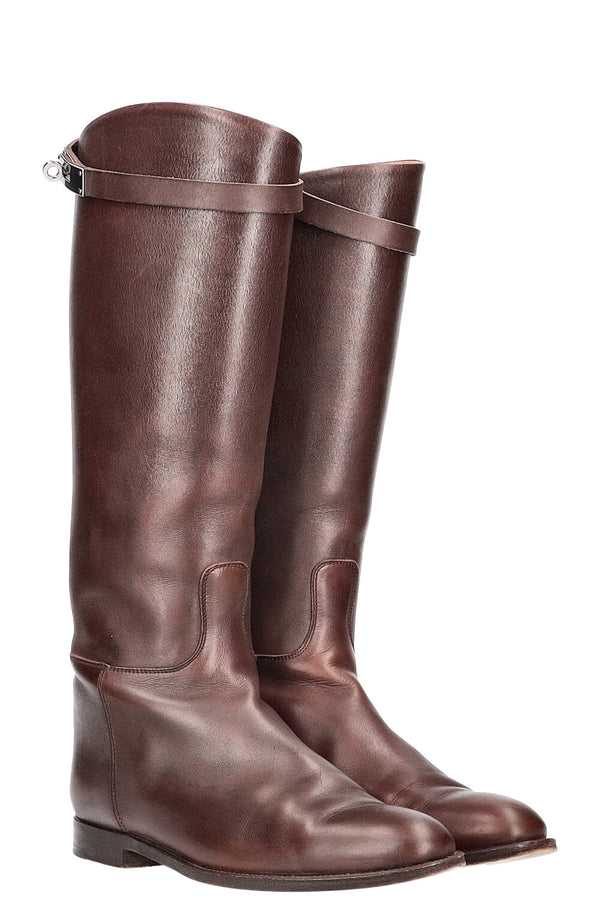 HERMÈS Bottines Jumping Marron