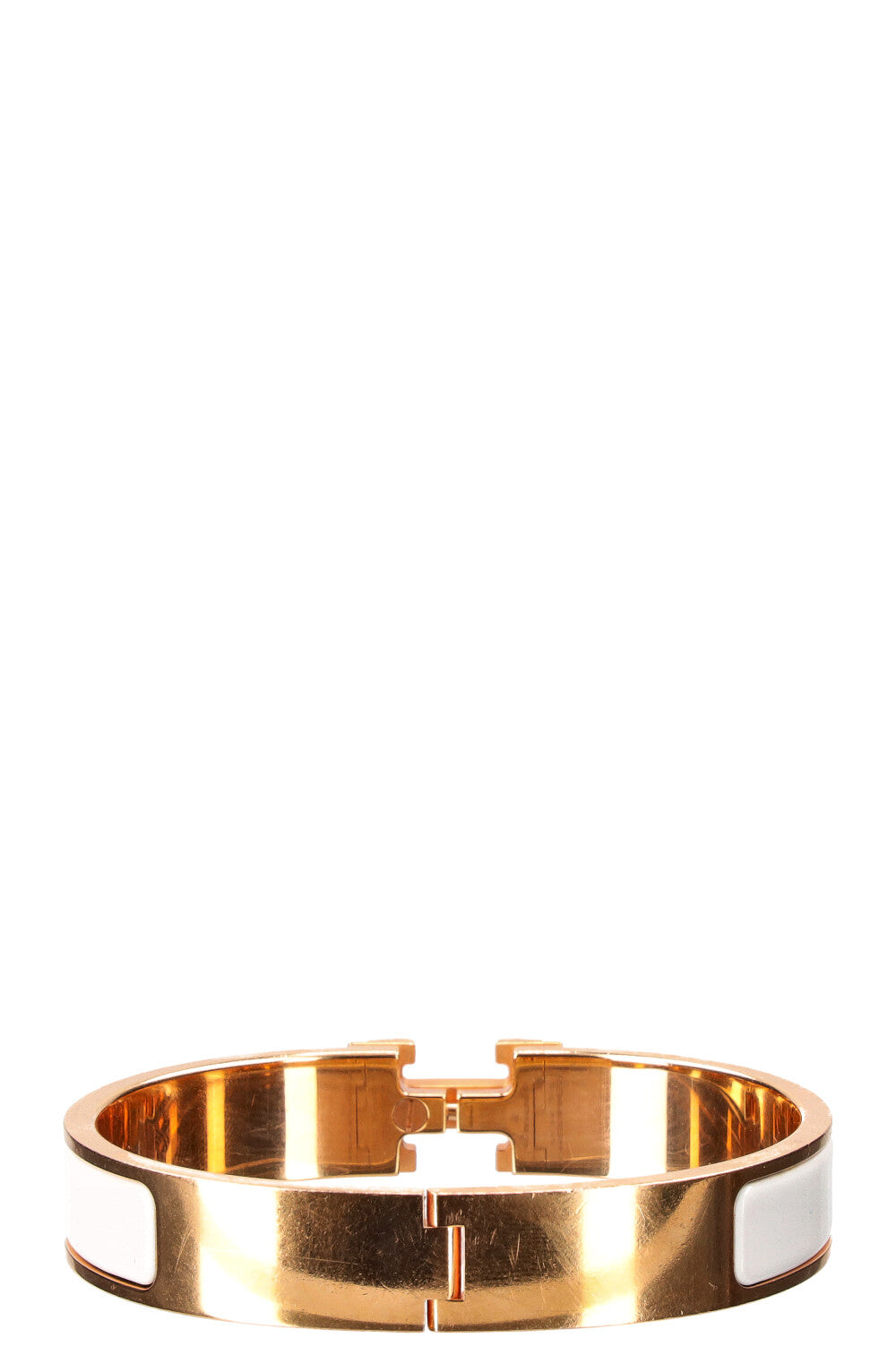 HERMÈS Bracelet Clic H Blanc Or Rose