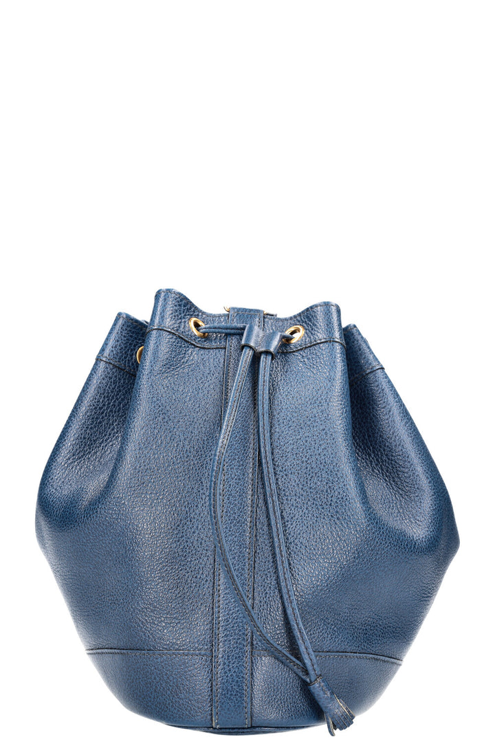 HERMÈS Market Bucket Bag Blue 1980