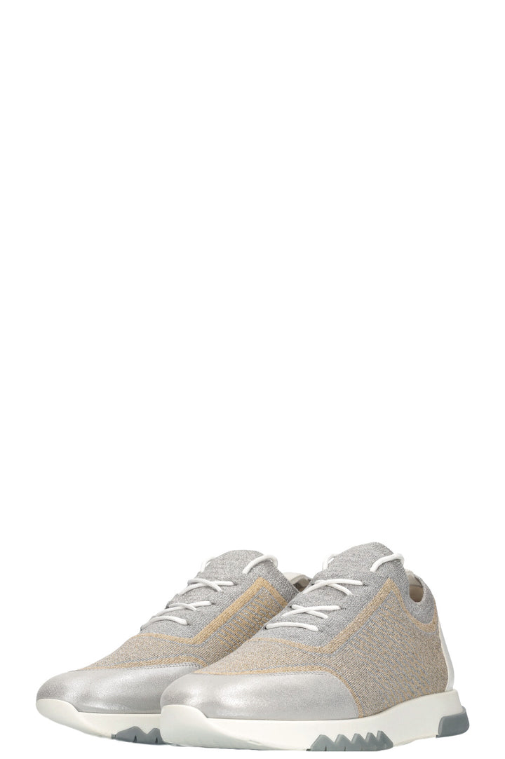 HERMÈS Addict Sneakers Silver Gold