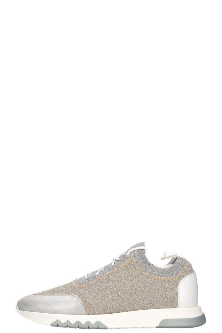 HERMÈS Addict Sneakers Silver Gold
