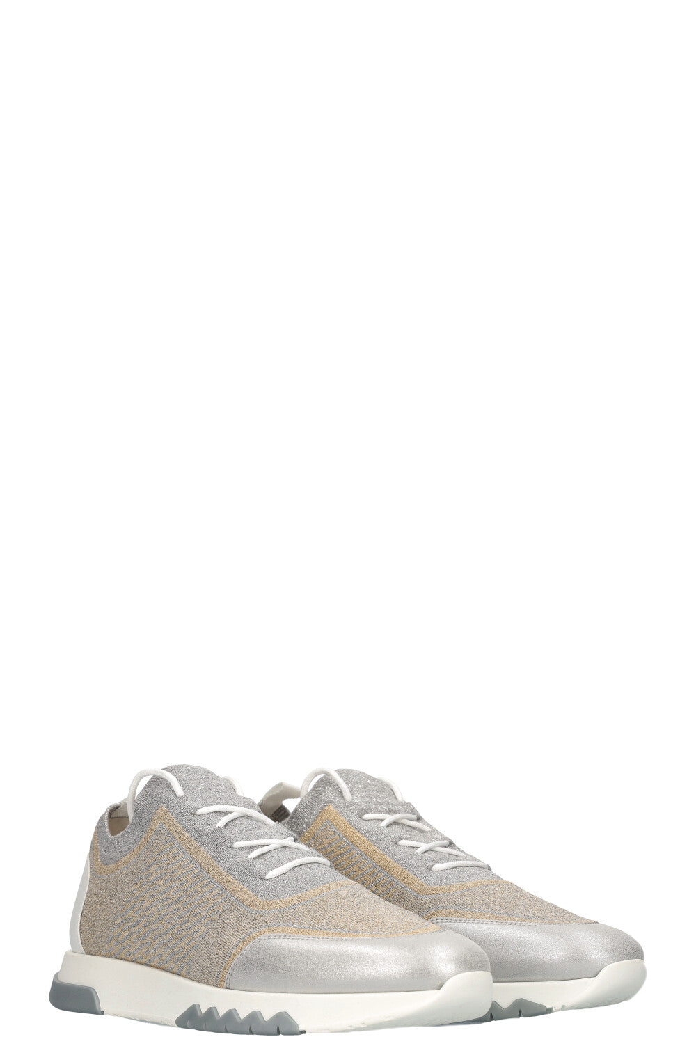 HERMÈS Addict Sneakers Silver Gold
