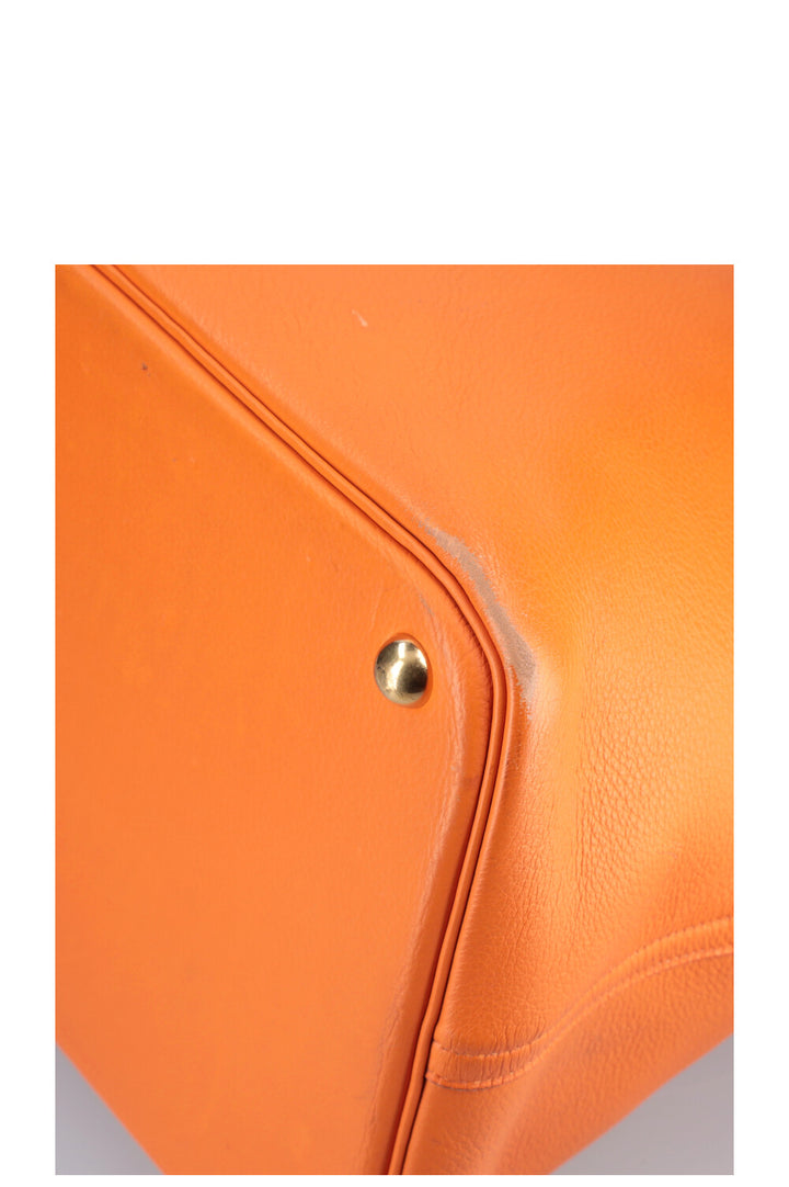 HERMÈS Bolide Bag 45 Clemence Orange 1999