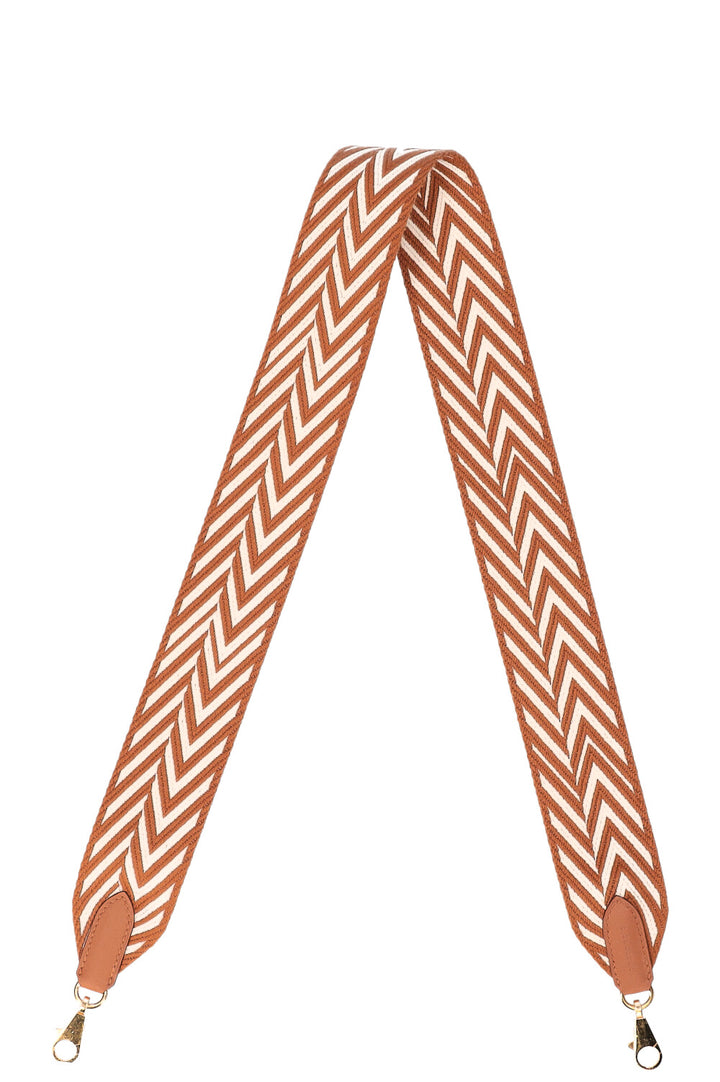 HERMÈS Sangle Zigzag Strap Brown and White