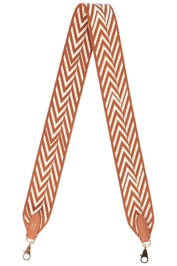 HERMÈS Sangle Zigzag Strap Brown and White