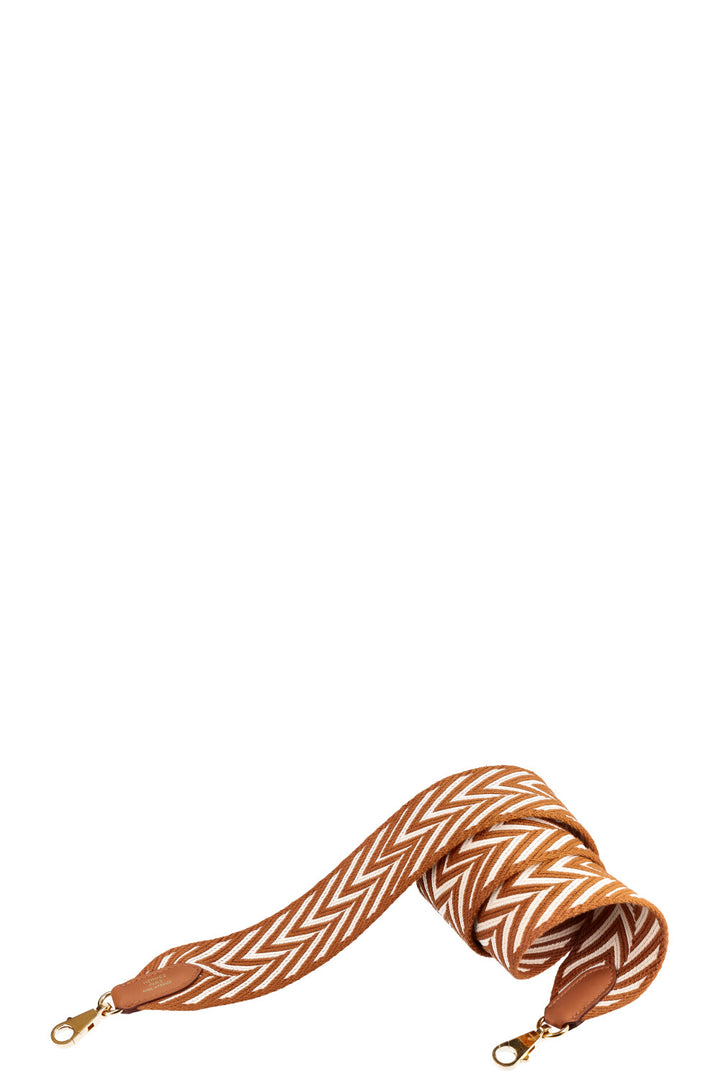 HERMÈS Sangle Zigzag Strap Brown and White