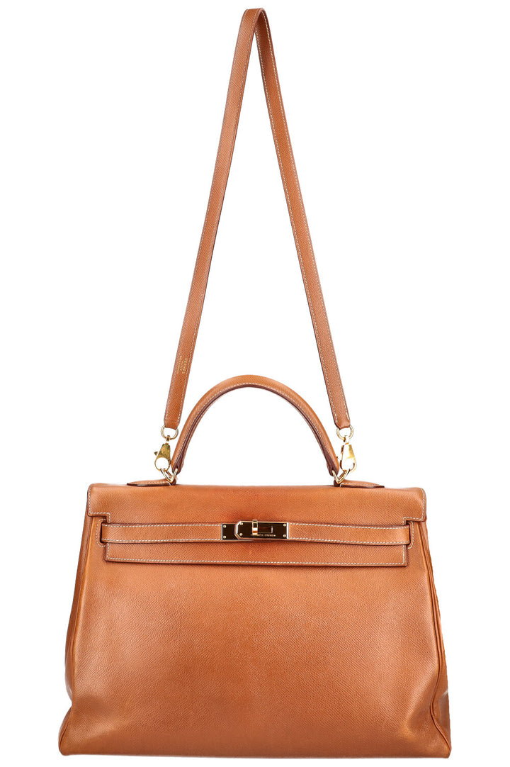 HERMÈS Kelly 35 Courchevel Gold