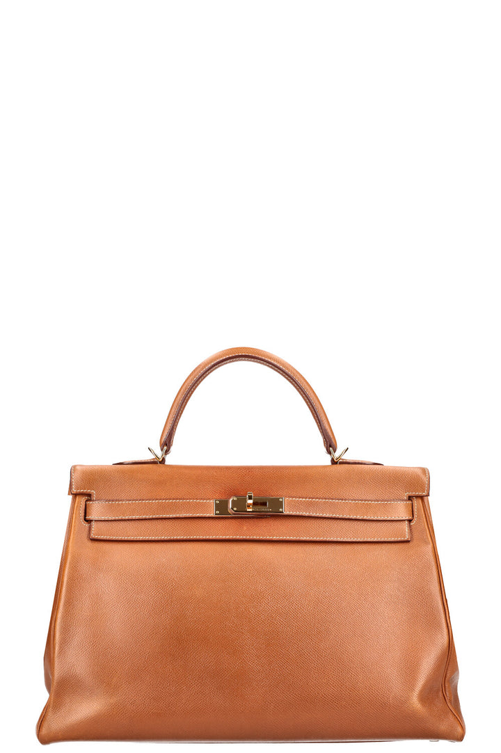 HERMÈS Kelly 35 Courchevel Gold