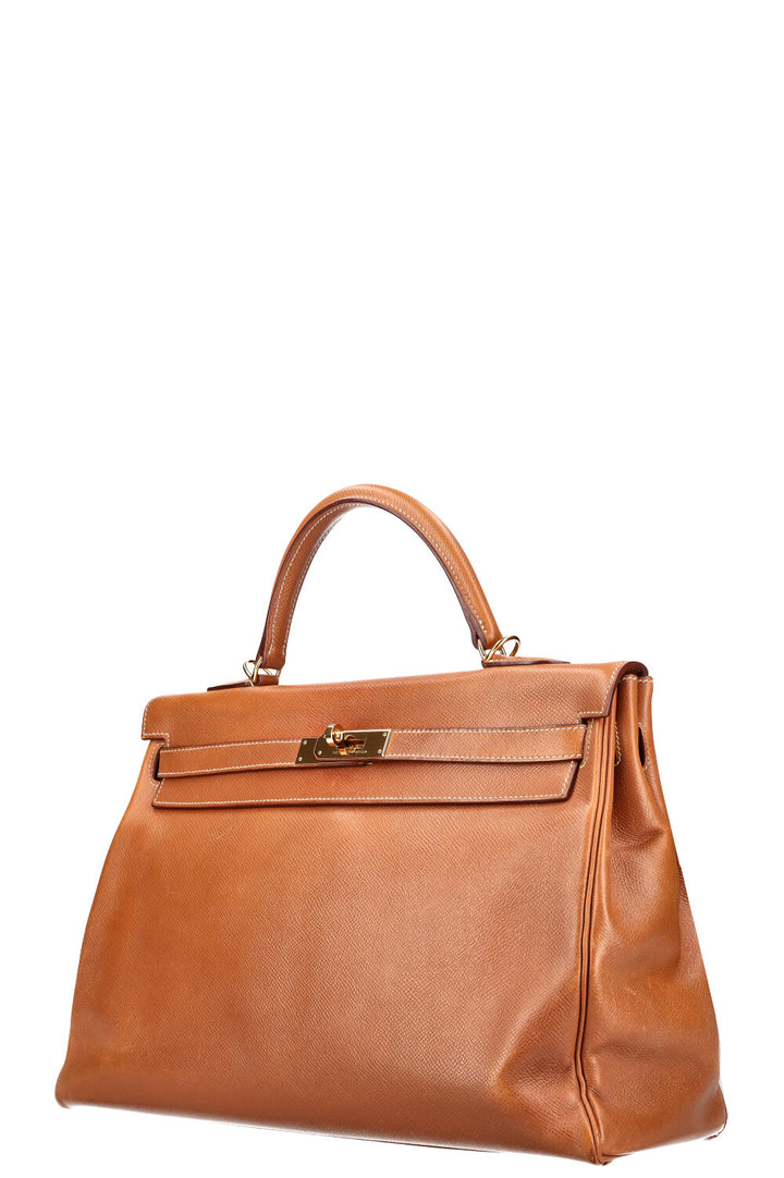 HERMÈS Kelly 35 Courchevel Gold