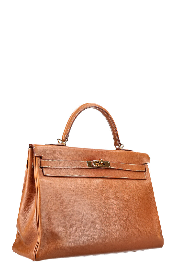 HERMÈS Kelly 35 Courchevel Gold