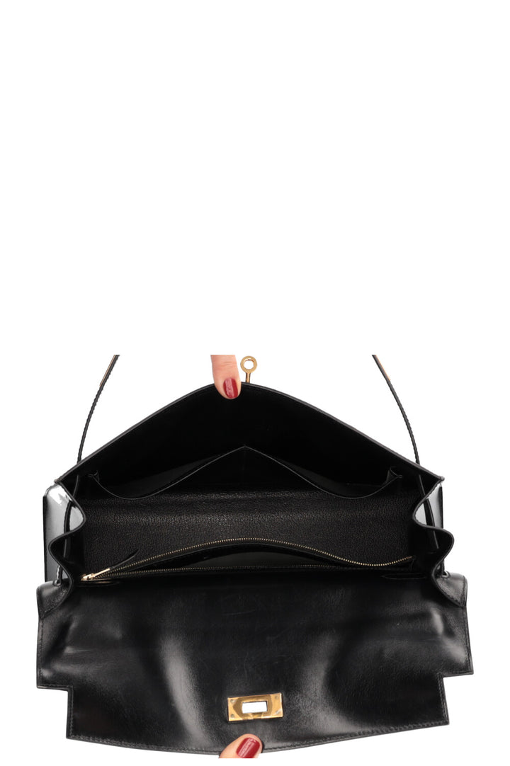 HERMÈS Kelly 32 Box Black 1999