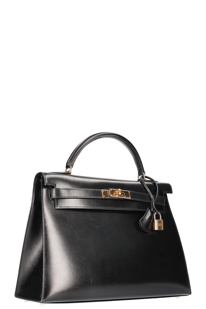 HERMÈS Kelly 32 Box Black 1999