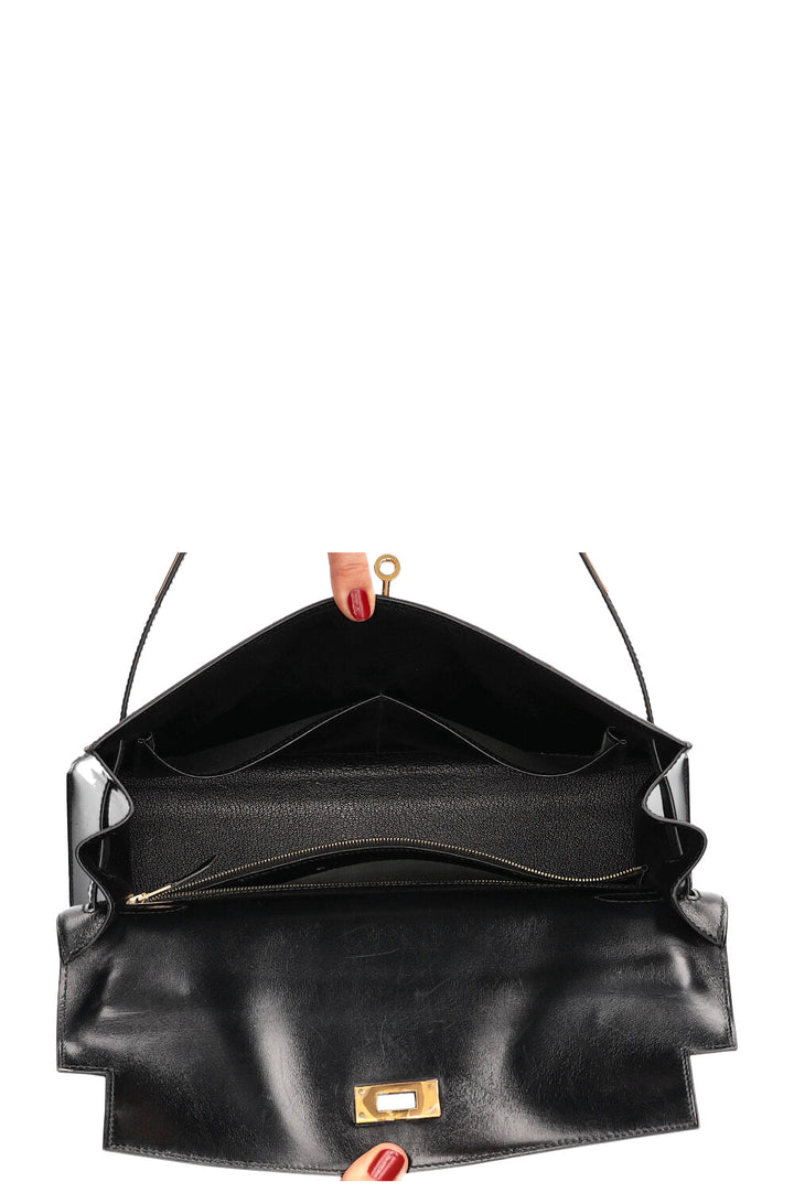 HERMÈS Kelly 32 Box Black 1999