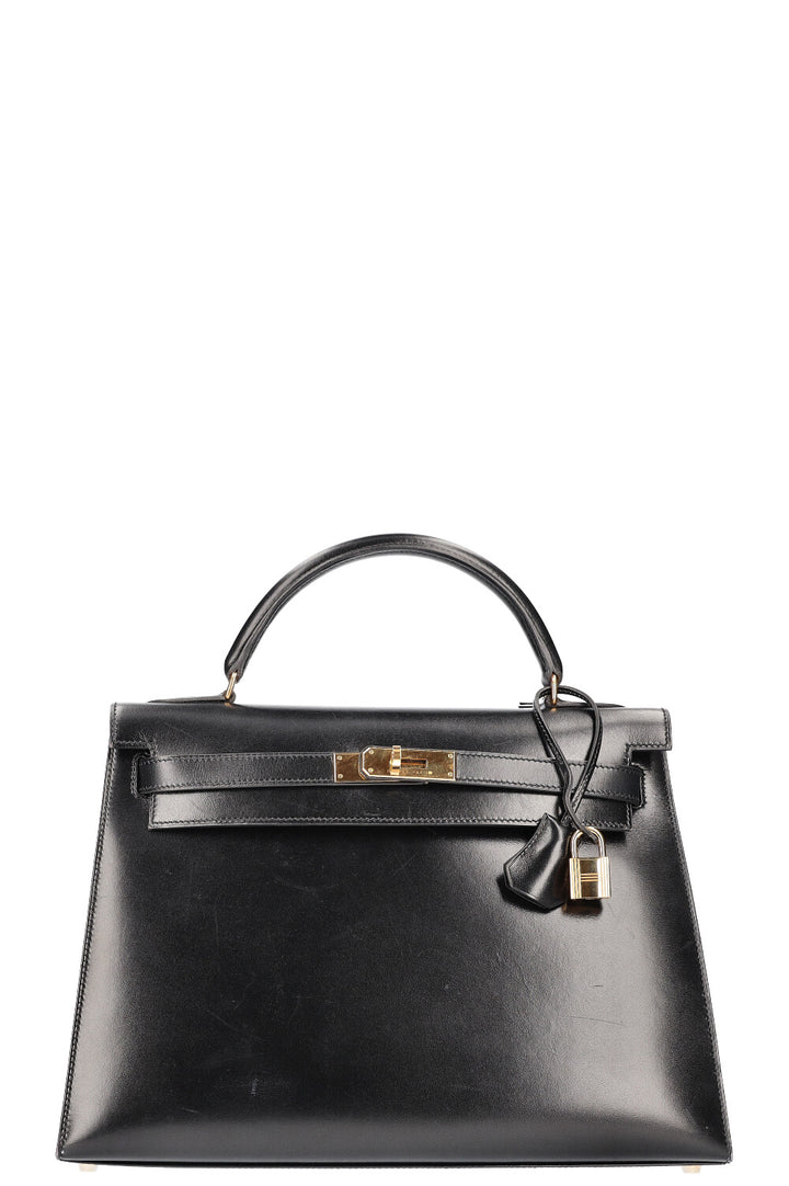 HERMÈS Kelly 32 Box Black 1999