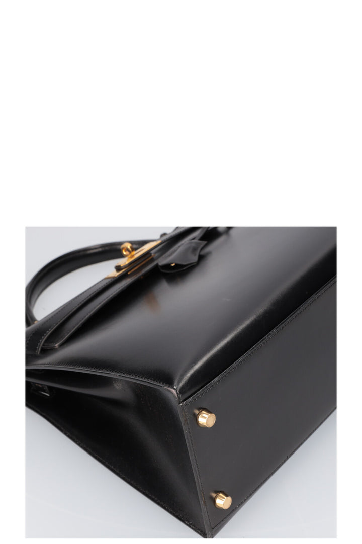 HERMÈS Kelly 32 Box Black 1999