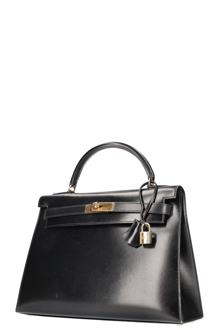 HERMÈS Kelly 32 Box Black 1999