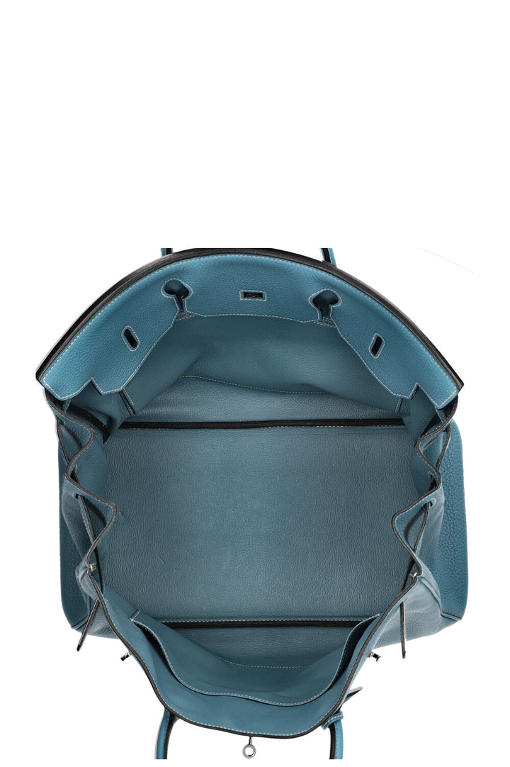HERMÈS Birkin Bag 40 Clemence Bleu Jean