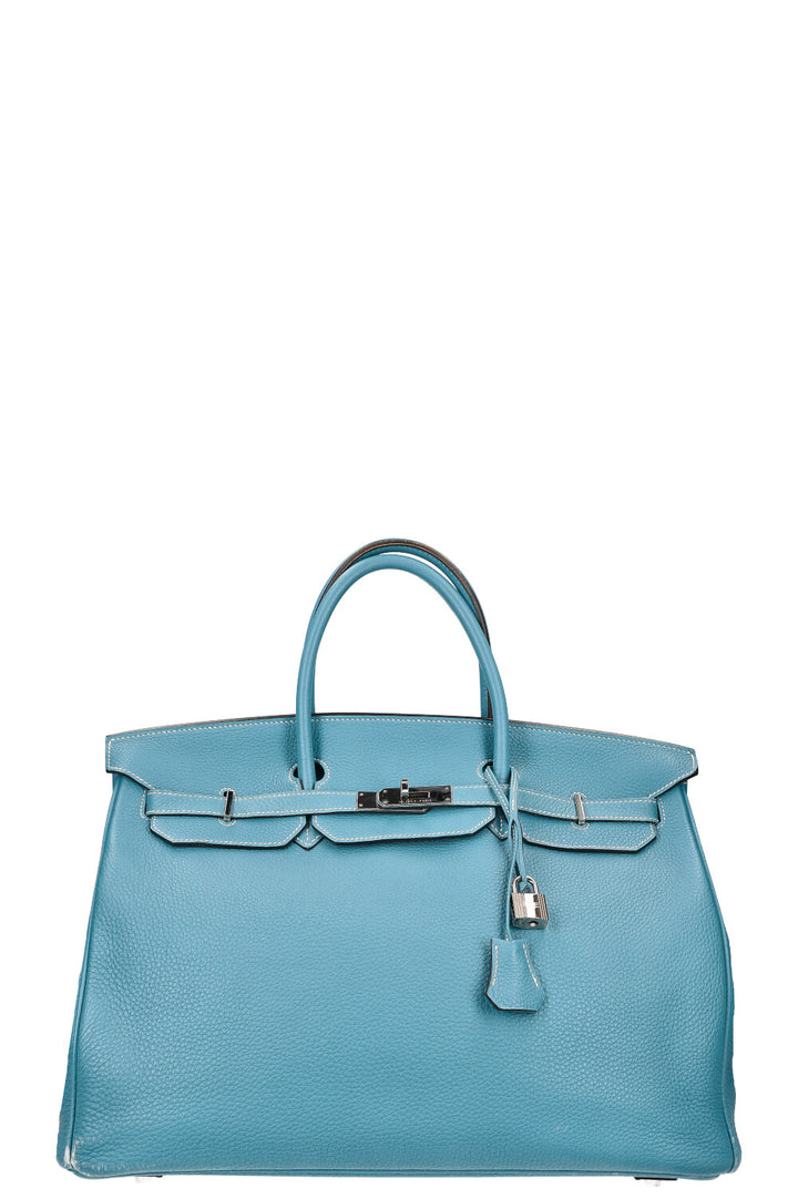 Hermès Birkin 40 Clemence Bleu Jean