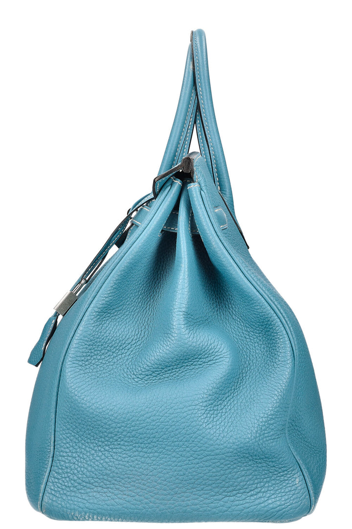 HERMÈS Birkin Bag 40 Clemence Bleu Jean