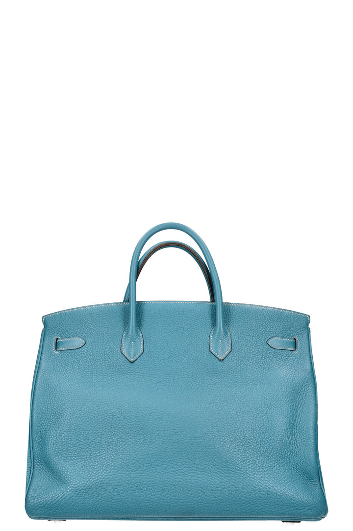 HERMÈS Birkin Bag 40 Clemence Bleu Jean