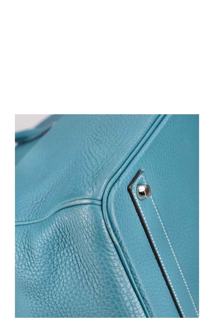 HERMÈS Birkin Bag 40 Clemence Bleu Jean