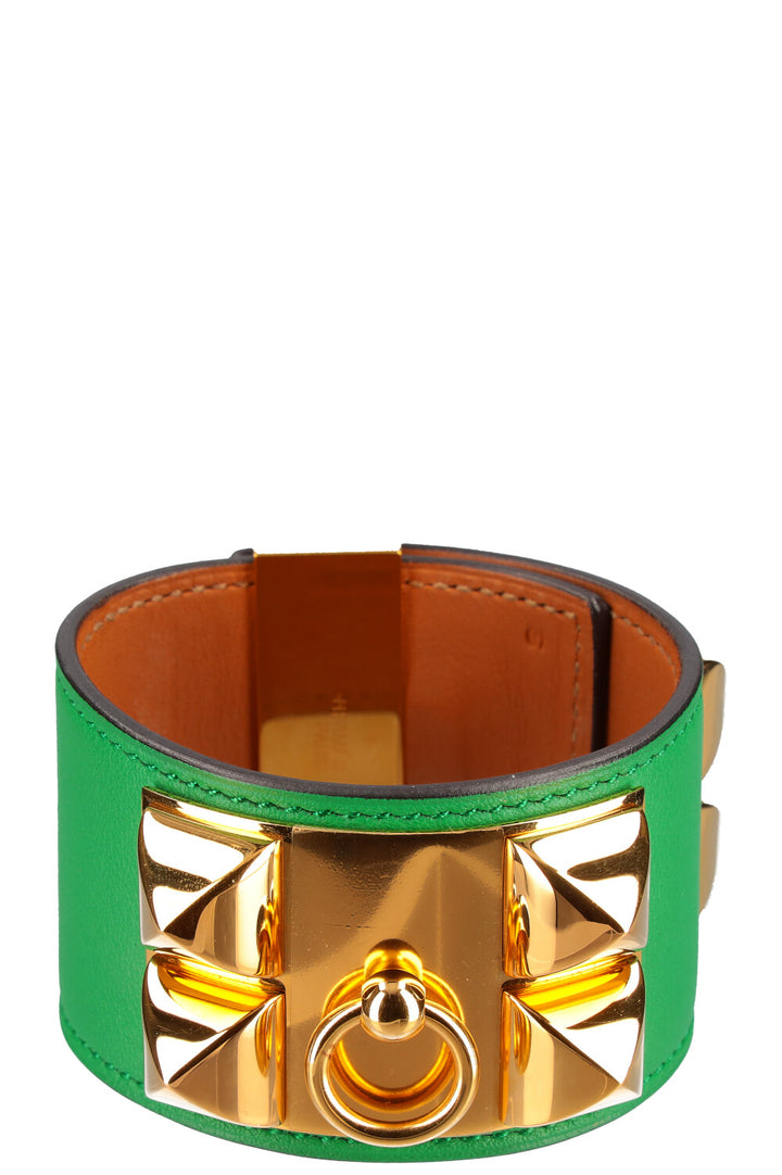 HERMÈS Collier De Chien Bracelet Green