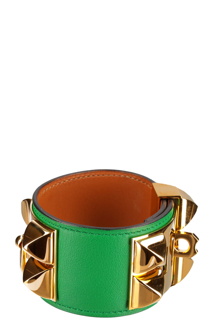 HERMÈS Collier De Chien Bracelet Green