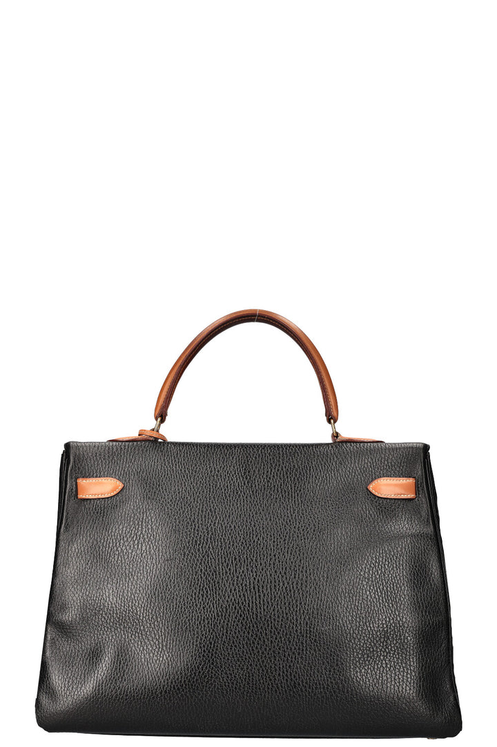 HERMÈS Kelly 35 Bicolor Retourne Vache Ardennes &amp; Naturelle