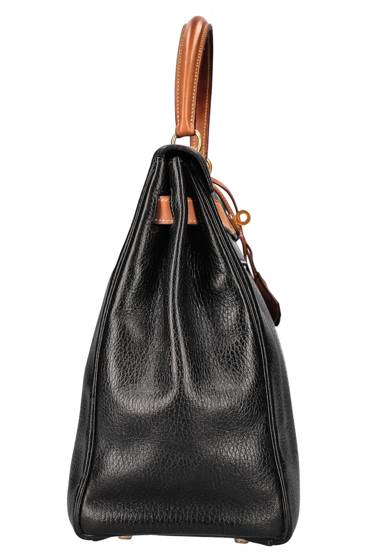 HERMÈS Kelly 35 Bicolor Retourne Vache Ardennes &amp; Naturelle