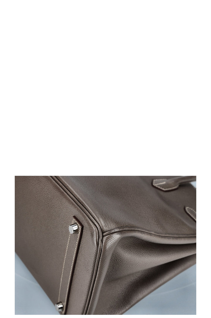 HERMÈS Birkin 35 Verso Epsom Étain Bleu Agate